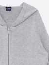 LCW Zipper Knitted Grey Hooded Cardigan 12598